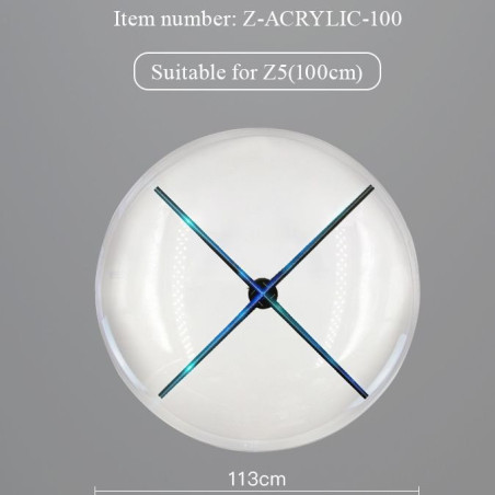 round transparent cover for 1meter hologram 3D LED fan