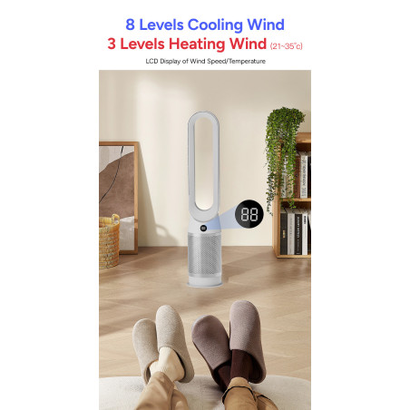 050LH Big Multifunctional Circulation Purified Air Hot Cool Cold Bladeless Fan