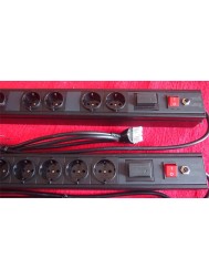 1U 12x Schuko PDU sockets and Schuko plug